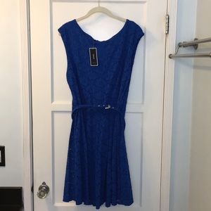 Alfani blue lace fit and flare dress